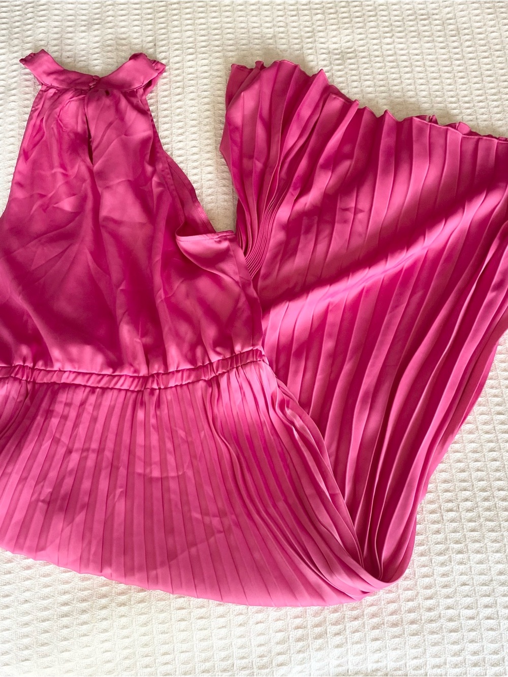 Scoop Women’s Pleated hot Pink Maxi Dress NWT large 12-14
